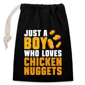 Chicken Nugget Lover Chicken Nuggets - Closable cotton gift bag (14x20cm) - black - Front
