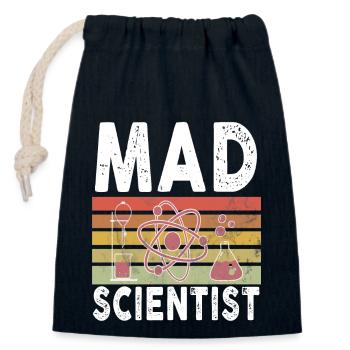 Mad Scientist - Closable cotton gift bag (14x20cm) - navy - Front
