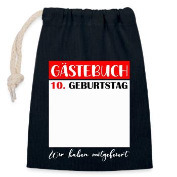 10. Geburtstag Mädchen 10 Jahre Jungen Geschenk - Verschließbarer Geschenkbeutel aus Baumwolle (14x20cm) - Navy - Vorne
