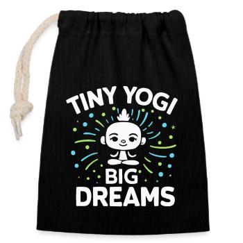 Tiny Yogi Big Dreams Meditation - Closable cotton gift bag (14x20cm) - black - Front