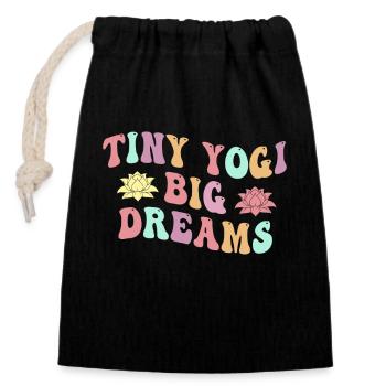 Tiny Yogi Big Dreams Meditation - Closable cotton gift bag (14x20cm) - black - Front