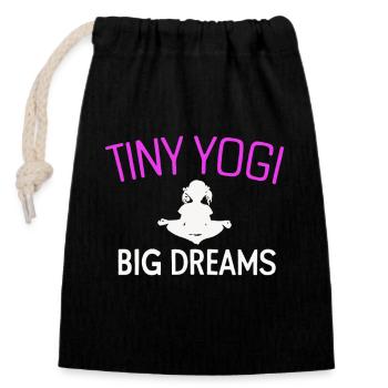 Tiny Yogi Big Dreams Meditation - Closable cotton gift bag (14x20cm) - black - Front