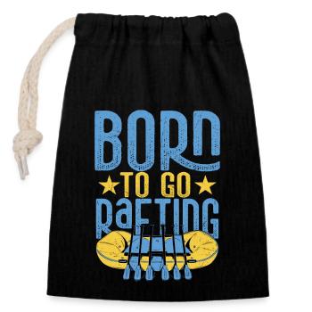 Born To Go Rafting Paddling - Closable cotton gift bag (14x20cm) - black - Front