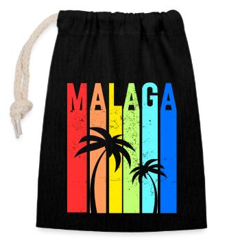 Malaga Andalousie Espagne Vacances Malaga - Sac cadeau en coton avec cordon (14 x 20 cm) - noir - Devant