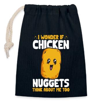 Chicken Nugget Lover Chicken Nuggets - Closable cotton gift bag (14x20cm) - navy - Front
