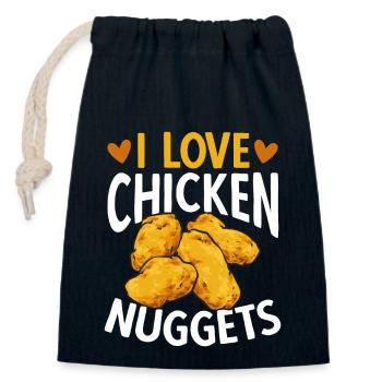 Chicken Nugget Lover Chicken Nuggets - Closable cotton gift bag (14x20cm) - navy - Front