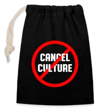 Anti Cancel Culture Nein Zu Wokeness - Verschließbarer Geschenkbeutel aus Baumwolle (14x20cm) - Schwarz - Vorne