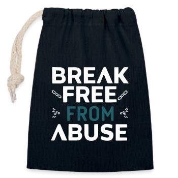 Raising awareness of domestic violence - Closable cotton gift bag (14x20cm) - navy - Front