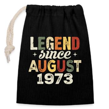 Août 1973 Anniversaire Août 1973 - Août 1973 - Sac cadeau en coton avec cordon (14 x 20 cm) - noir - Devant