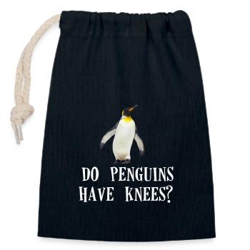 Haben Pinguine Knie Wortspiel Pinguin Tierfreunde - Verschließbarer Geschenkbeutel aus Baumwolle (14x20cm) - Navy - Vorne
