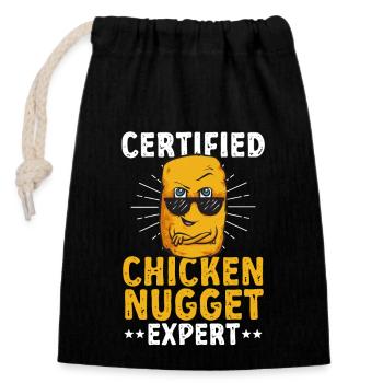 Chicken Nugget Lover Chicken Nuggets - Closable cotton gift bag (14x20cm) - black - Front
