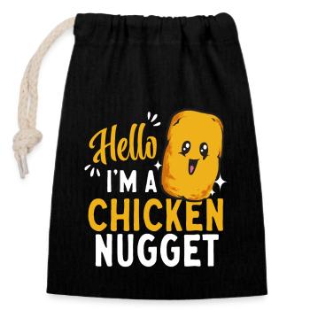 Chicken Nugget Lover Chicken Nuggets - Closable cotton gift bag (14x20cm) - black - Front