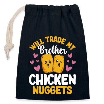 Chicken Nugget Lover Chicken Nuggets - Closable cotton gift bag (14x20cm) - navy - Front
