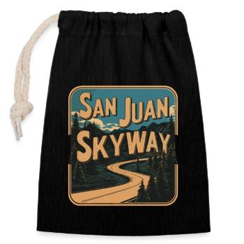San Juan Skyway Adventure Along the Scenic - Closable cotton gift bag (14x20cm) - black - Front