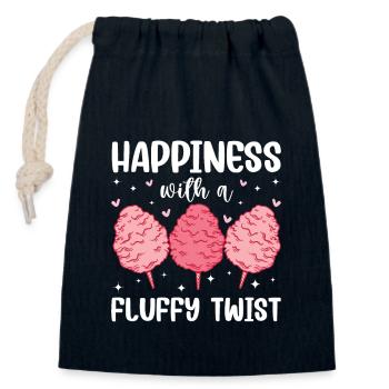 Barbe à papa bonheur moelleux twist cadeau - Sac cadeau en coton avec cordon (14 x 20 cm) - bleu marine - Devant