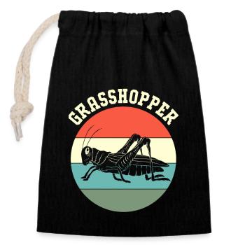 Grasshopper - Closable cotton gift bag (14x20cm) - black - Front