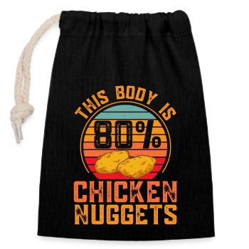Chicken Nugget Lover Chicken Nuggets - Closable cotton gift bag (14x20cm) - black - Front