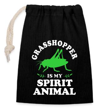 Grasshopper - Closable cotton gift bag (14x20cm) - black - Front