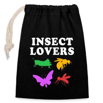 Grasshopper - Closable cotton gift bag (14x20cm) - black - Front