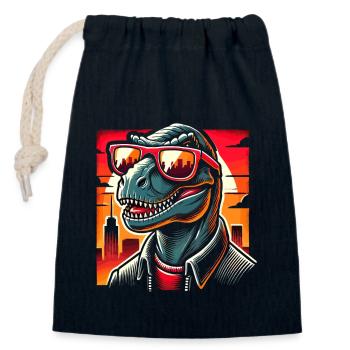 Rizzler Kultur Mit Dinosaurier Kunst Und T-Rex - Verschließbarer Geschenkbeutel aus Baumwolle (14x20cm) - Navy - Vorne
