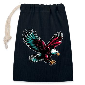 Aigle - Sac cadeau en coton avec cordon (14 x 20 cm) - bleu marine - Devant