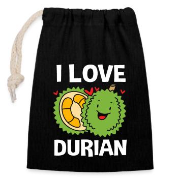 Thai Durian Fruit - Closable cotton gift bag (14x20cm) - black - Front