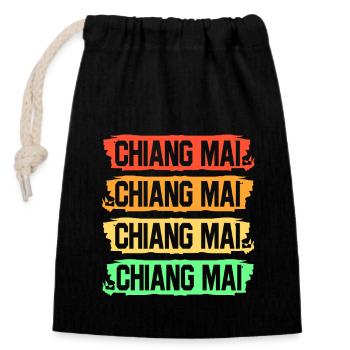 Thailand Thai Language - Closable cotton gift bag (14x20cm) - black - Front
