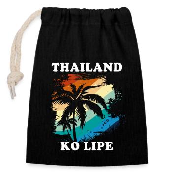 Thailand - Closable cotton gift bag (14x20cm) - black - Front
