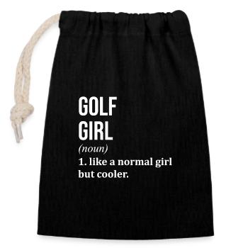 Golf - Verschließbarer Geschenkbeutel aus Baumwolle (14x20cm) - Schwarz - Vorne