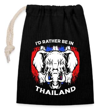 Thailand Thai Language - Closable cotton gift bag (14x20cm) - black - Front