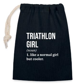 Triathlon - Verschließbarer Geschenkbeutel aus Baumwolle (14x20cm) - Navy - Vorne