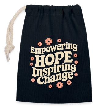 Social Workers Social Work Inspire Hope - Closable cotton gift bag (14x20cm) - navy - Front