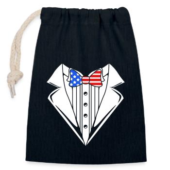 Vierter Juli Nationalfarben Nationalfeiertag USA - Verschließbarer Geschenkbeutel aus Baumwolle (14x20cm) - Navy - Vorne