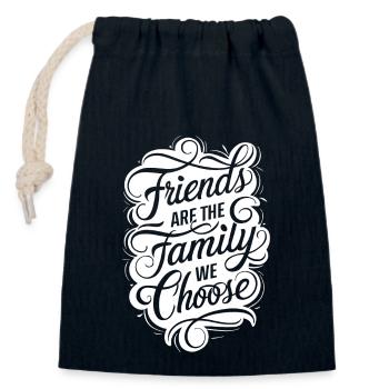 Freunde Sind Die Familie, Die Wir Wählen - Verschließbarer Geschenkbeutel aus Baumwolle (14x20cm) - Navy - Vorne
