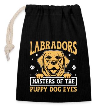 Labradors Maître Du Chiot Chien Yeux Labrador Re - Sac cadeau en coton avec cordon (14 x 20 cm) - noir - Devant