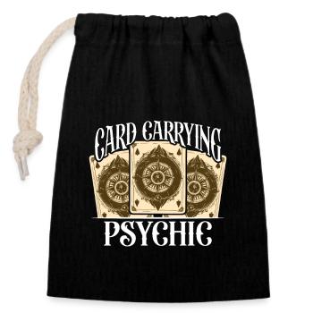 Tarot Reading Card Carrying Psychic Tarot Lover - Verschließbarer Geschenkbeutel aus Baumwolle (14x20cm) - Schwarz - Vorne