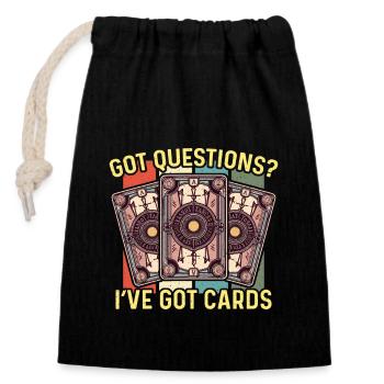 Tarot Reading Got Questions I've Got Psychic Tarot - Verschließbarer Geschenkbeutel aus Baumwolle (14x20cm) - Schwarz - Vorne