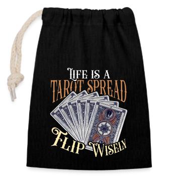 Tarot Reading Life Is A Tarot Spread Cartomancy - Verschließbarer Geschenkbeutel aus Baumwolle (14x20cm) - Schwarz - Vorne