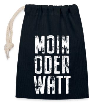Moin ou Watt Ruhrgebiet Ruhrpott Hamburg Moin - Sac cadeau en coton avec cordon (14 x 20 cm) - bleu marine - Devant