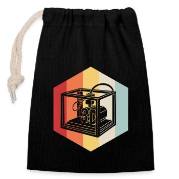3D Printing - Closable cotton gift bag (14x20cm) - black - Front