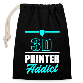 3D Printing Printing Prototype - Closable cotton gift bag (14x20cm) - black - Front