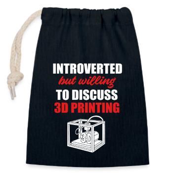 3D Printing - Closable cotton gift bag (14x20cm) - navy - Front