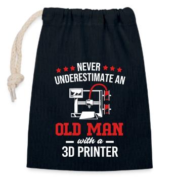 3D Printing Printing Prototype - Closable cotton gift bag (14x20cm) - navy - Front