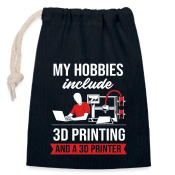 3D Printing Printing Prototype - Closable cotton gift bag (14x20cm) - navy - Front