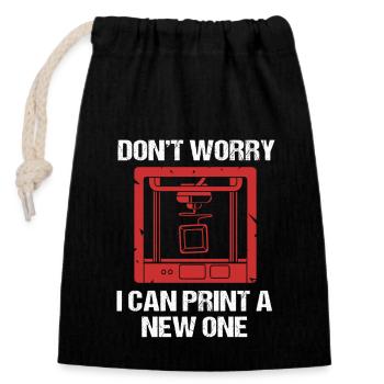 3D Printing - Closable cotton gift bag (14x20cm) - black - Front