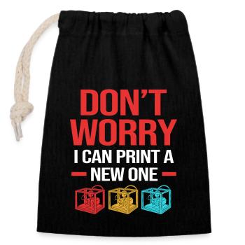 3D Printing Printing Prototype - Closable cotton gift bag (14x20cm) - black - Front