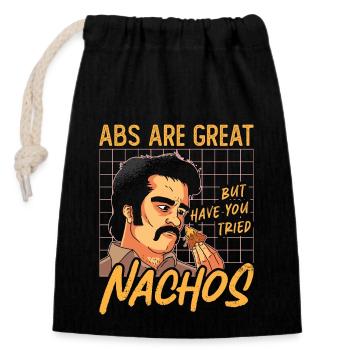 Nachos Les abdominaux sont excellents, mais avez-vous des chips tortilla - Sac cadeau en coton avec cordon (14 x 20 cm) - noir - Devant
