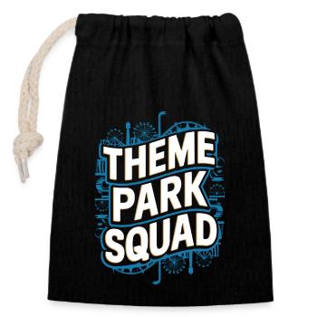 Theme Park Squad Adventure and Fun - Closable cotton gift bag (14x20cm) - black - Front