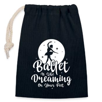 Ballet Is Like Dreaming On Your Feet Ballerina Dan - Verschließbarer Geschenkbeutel aus Baumwolle (14x20cm) - Navy - Vorne