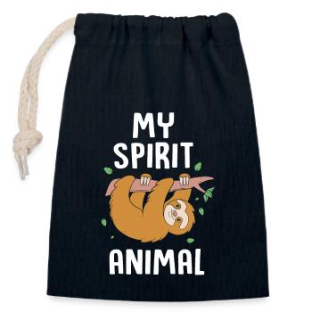 Sloth - Closable cotton gift bag (14x20cm) - navy - Front